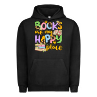Pigment Black books are my happy place Urban Hoodie - Artiststas