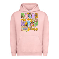 Pigment Salmon books are my happy place Urban Hoodie - Artiststas