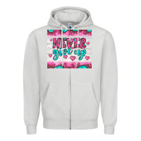 Dove Grey never give up Zipper Hoodie - JahusDesignShop