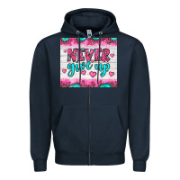 Navy never give up Zipper Hoodie - JahusDesignShop