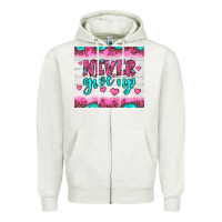 Oatmeal Heather never give up Zipper Hoodie - JahusDesignShop