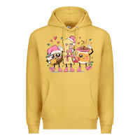 Antique Gold mexican christmas pan dulce cartoon characters Premium Hoodie - MaliasSmallBusiness