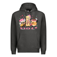 Charcoal Heather mexican christmas pan dulce cartoon characters Premium Hoodie - MaliasSmallBusiness