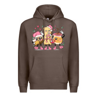 Coffee mexican christmas pan dulce cartoon characters Premium Hoodie - MaliasSmallBusiness