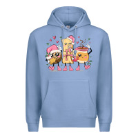 Colony Blue mexican christmas pan dulce cartoon characters Premium Hoodie - MaliasSmallBusiness