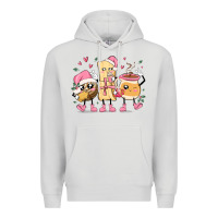 Dove Grey mexican christmas pan dulce cartoon characters Premium Hoodie - MaliasSmallBusiness