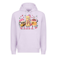 Lilac mexican christmas pan dulce cartoon characters Premium Hoodie - MaliasSmallBusiness