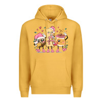 Mustard mexican christmas pan dulce cartoon characters Premium Hoodie - MaliasSmallBusiness
