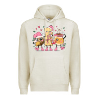 Oatmeal Heather mexican christmas pan dulce cartoon characters Premium Hoodie - MaliasSmallBusiness
