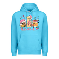 Ocean Blue mexican christmas pan dulce cartoon characters Premium Hoodie - MaliasSmallBusiness