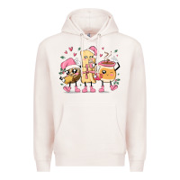 Pale Pink mexican christmas pan dulce cartoon characters Premium Hoodie - MaliasSmallBusiness