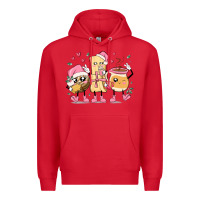 Red mexican christmas pan dulce cartoon characters Premium Hoodie - MaliasSmallBusiness