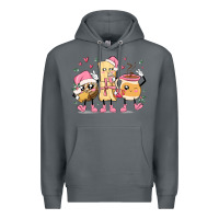 Rock mexican christmas pan dulce cartoon characters Premium Hoodie - MaliasSmallBusiness