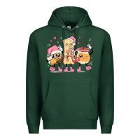 Sports Green mexican christmas pan dulce cartoon characters Premium Hoodie - MaliasSmallBusiness