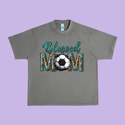 Western Blessed Mom With Soccer Urban Heavy Tee Designed By Texasbilliewilder