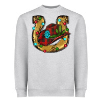 Heather Grey Christmas Horseshoe Heavyweight Sweatshirt - RanaPortraitStore