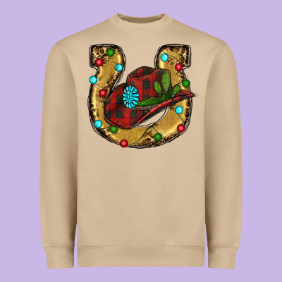 Heavyweight Sweatshirt Christmas Horseshoe