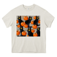 Cream black cat with pumpkins tumbler Heavy Core Tee - LillyAllenDesigns