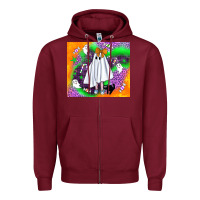 Burgundy cute ghost halloween tumbler Zipper Hoodie - BundleAndBundleShop