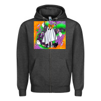 Charcoal Heather cute ghost halloween tumbler Zipper Hoodie - BundleAndBundleShop