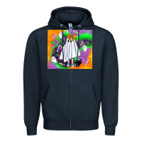 Navy cute ghost halloween tumbler Zipper Hoodie - BundleAndBundleShop