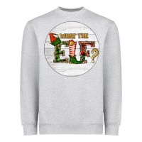 Heather Grey What The Elf Christmas Heavyweight Sweatshirt - RanaPortraitStore