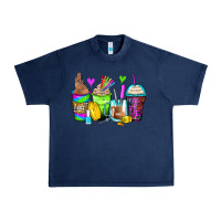 Navy nail art coffee cups Urban Heavy Tee - Zillion Design Studio