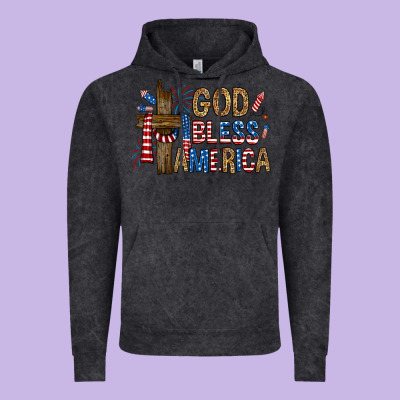 Vintage Hoodie god  bless america with cross