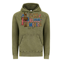 Vintage Olive god  bless america with cross Vintage Hoodie - RanaPortraitStore