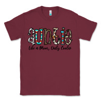 Burgundy auntie  like a mom, only cooler Classic Tee - CowhideDigitalArt