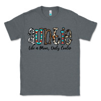 Charcoal Heather auntie  like a mom, only cooler Classic Tee - CowhideDigitalArt