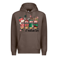 Coffee teacher christmas Premium Hoodie - MaliasSmallBusiness