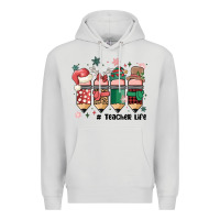 Dove Grey teacher christmas Premium Hoodie - MaliasSmallBusiness