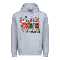 Heather Grey teacher christmas Premium Hoodie - MaliasSmallBusiness