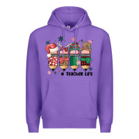 Purple teacher christmas Premium Hoodie - MaliasSmallBusiness