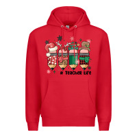 Red teacher christmas Premium Hoodie - MaliasSmallBusiness