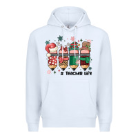 White teacher christmas Premium Hoodie - MaliasSmallBusiness