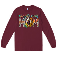 Burgundy world is best mom Long Sleeve Tee - RacoonDesign