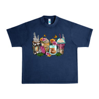 Navy floral coffee cups Urban Heavy Tee - Zillion Design Studio