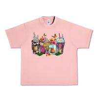 Salmon floral coffee cups Urban Heavy Tee - Zillion Design Studio