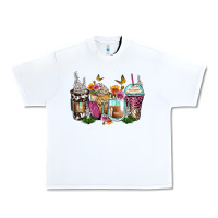 White floral coffee cups Urban Heavy Tee - Zillion Design Studio