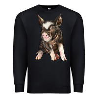 Black baby berkshire pig Premium Sweatshirt - LillyAllenDesigns