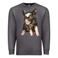 Charcoal Heather baby berkshire pig Premium Sweatshirt - LillyAllenDesigns