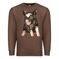 Chestnut baby berkshire pig Premium Sweatshirt - LillyAllenDesigns