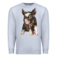 Heather Grey baby berkshire pig Premium Sweatshirt - LillyAllenDesigns