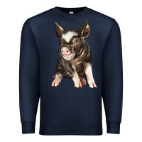 Navy baby berkshire pig Premium Sweatshirt - LillyAllenDesigns