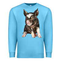Ocean Blue baby berkshire pig Premium Sweatshirt - LillyAllenDesigns