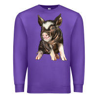 Purple baby berkshire pig Premium Sweatshirt - LillyAllenDesigns