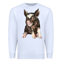 White baby berkshire pig Premium Sweatshirt - LillyAllenDesigns