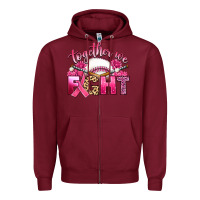 Burgundy breast cancer together we fight with baseball Zipper Hoodie - Artiststas